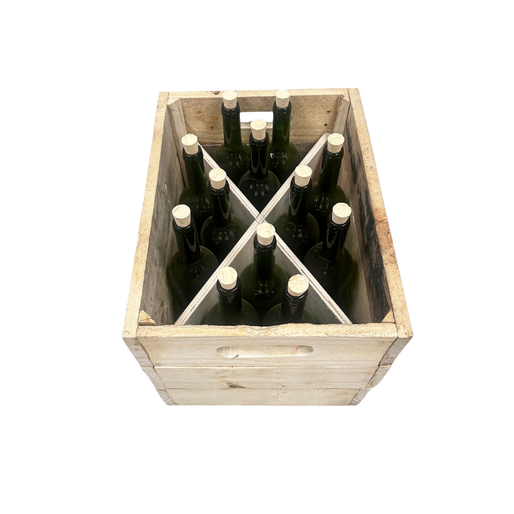 Rustic Pallet Wood Wine Crate - 12 Bottle Triangle