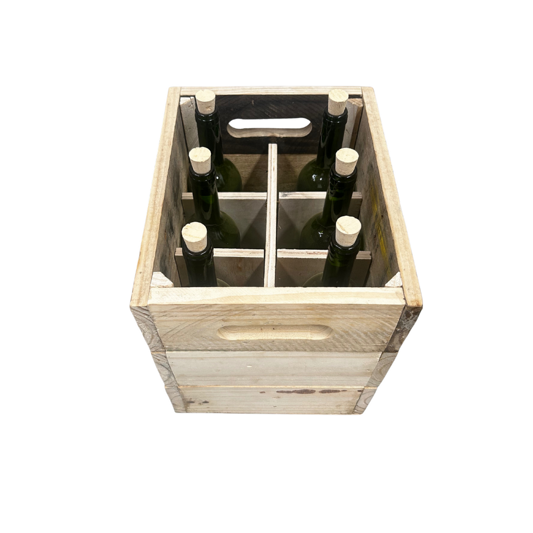 Rustic Pallet Wood Wine Crate - 6 Bottle