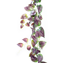Load image into Gallery viewer, Plant Couture - Artificial Plants - Hanging Perilla Garland 180cm Purple Green - Close Up 
