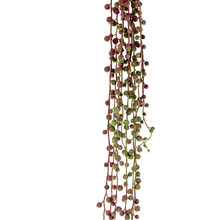 Load image into Gallery viewer, Plant Couture - Artificial Plants - Hanging String of Pearls 83cm Red &amp; Green - Close Up 
